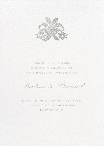 Leaf Lace II - Anniversary Invitation by Oscar de la Renta