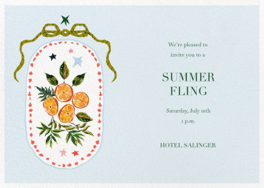 Bow and Citrus (Inslee Fariss) - Summer Party Invitation by Dogwood Hill