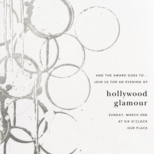 Metallic Circles Watermark - Viewing Party Invitation by Kelly Wearstler