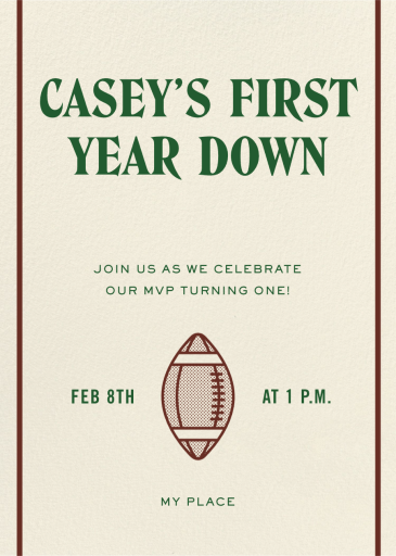 Football Season - First Birthday Invitation by Paperless Post