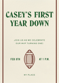 Football Season - First Birthday Invitation by Paperless Post