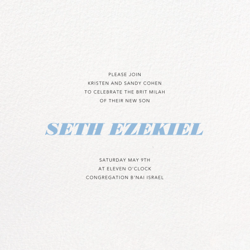 Ivory Plain - Bris/Baby Naming Invitation by Paperless Post