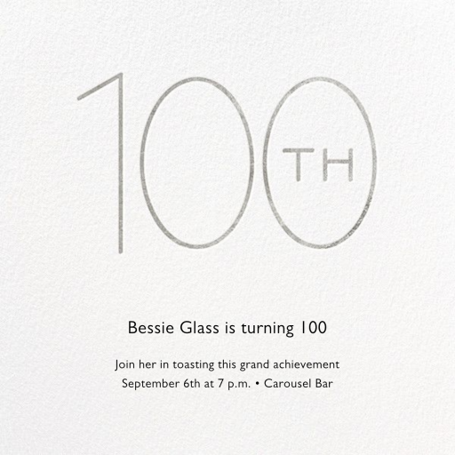 Decade - 100th Birthday Invitation de Paperless Post