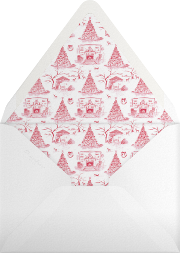 Photo Toile Christmas Tree Card Envelope