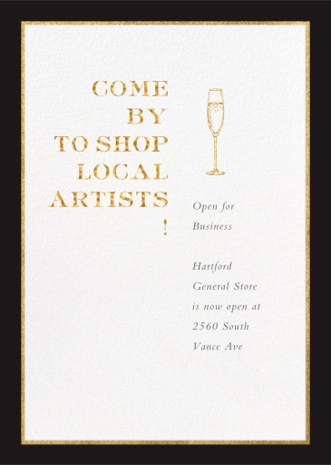 Champagne Toast Border Invitation
