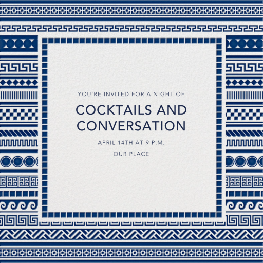 It's Greek - Party Invitation by Jonathan Adler