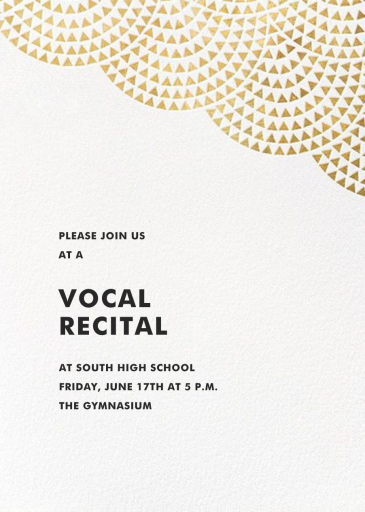 Savoy (Square) - Recital Invitation by Paperless Post