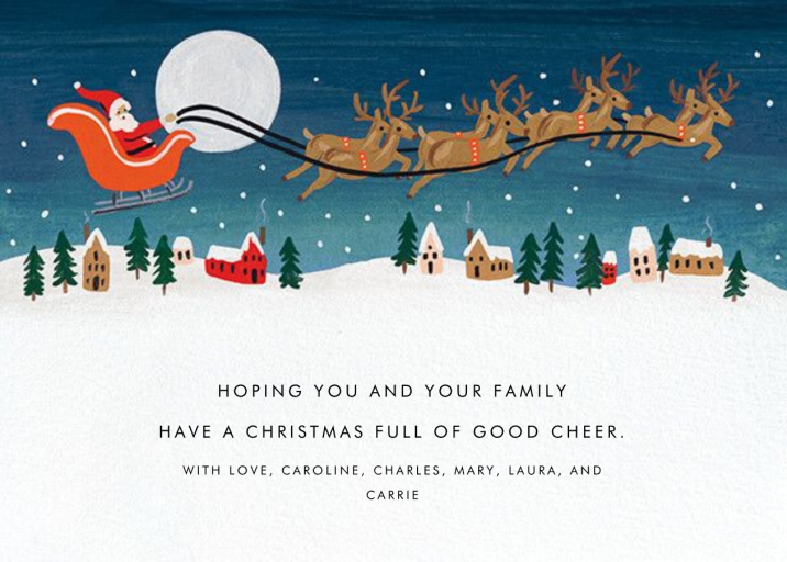 Santa by Moonlight - Christmas Card by Rifle Paper Co.