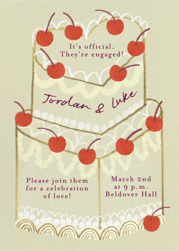 Cherry Topper - Bridal Shower Invitation by Maisy Summer