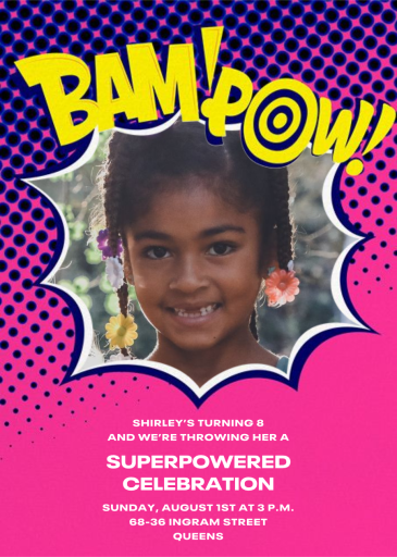 Bam Bam Pow (Photo) - Birthday Invitation by Paperless Post