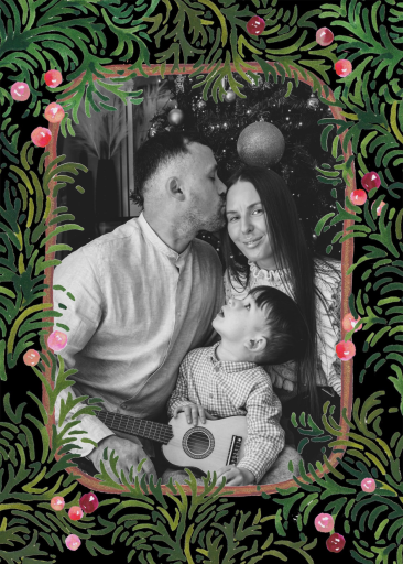 Wintergreen Border - Greeting Card by Happy Menocal