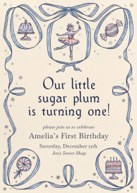 Ballerina Ribbon First Invitation