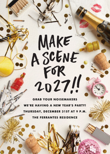 NYE Confetti & Party Invitation