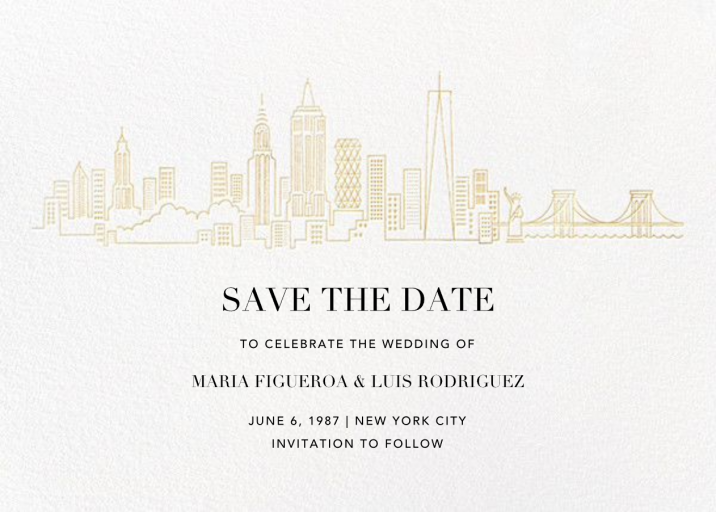 City Skyline View - Save the Date by Paperless Post