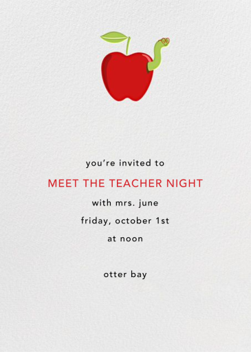 Smart Worm - Meet the Teacher Invitation by Paperless Post