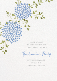 Watercolor Dahlias - Graduation Party Invitation by Paperless Post