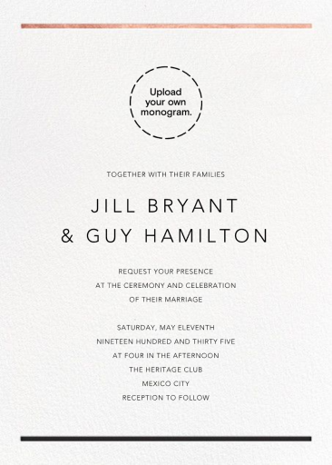 Minimal Foil Border - Wedding Invitation by Paperless Post