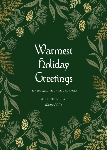 Golden Pinecone - Business Holiday Card by Paperless Post