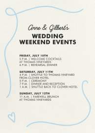 Playful Heart Schedule - Wedding Weekend Invitation by Paperless Post