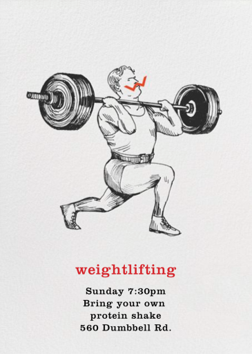 Weightlifter - Get-Together Invitation by Paperless Post