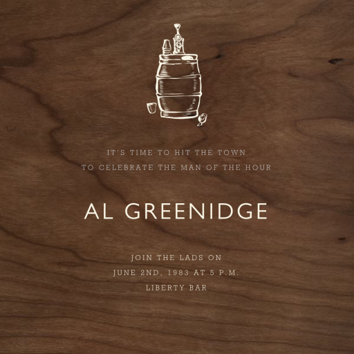 Wood Grain Dark - Bachelor Party Invitation by Paperless Post