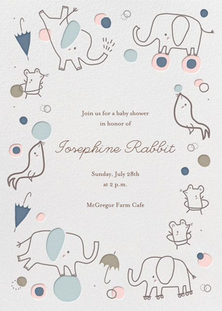 Circus Tricks - little cube Invitation
