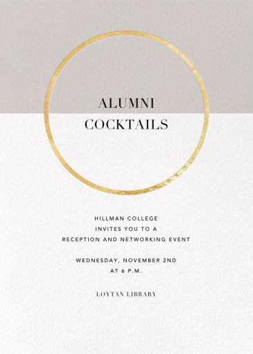 Metallic Circle - Alumni Event Invitation by Paperless Post