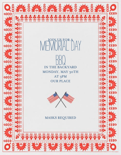 Betsy Ross Handy Work - Red - Invitation by Mr. Boddington's Studio