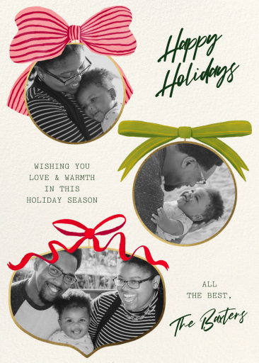 Photo Photo Ornaments Holiday Card