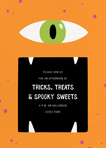 Orange Monster Eye Invitation