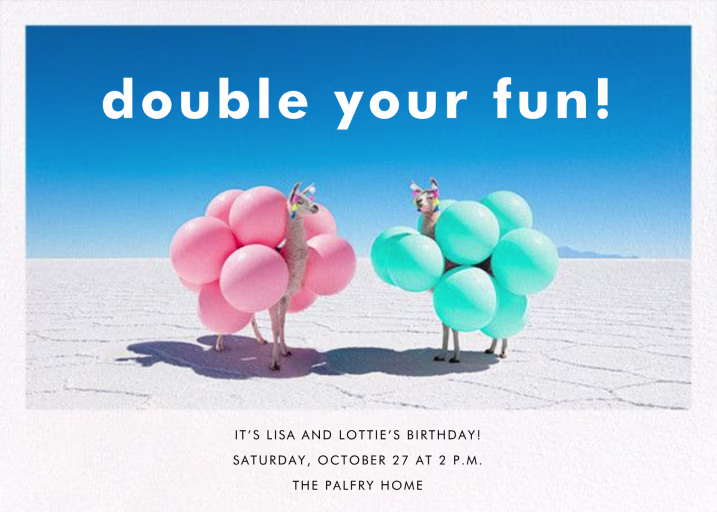 Llama Llama - Birthday Invitation by Gray Malin