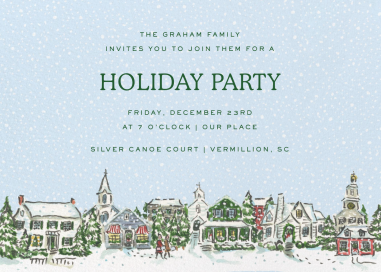 Snowy Village (Paige Spearin) - Holiday Party Invitation by Dogwood Hill