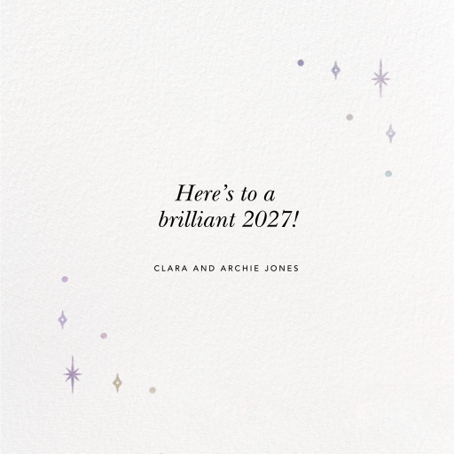 2027 Fireworks New Year Card - Back