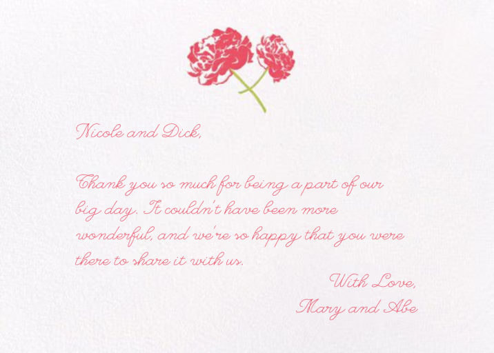 Carnation - Thank You Card by Paperless Post