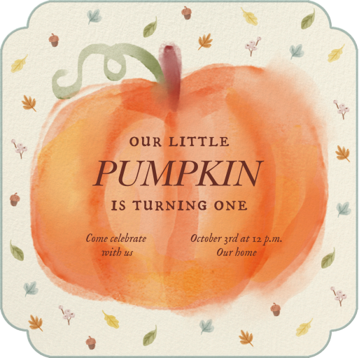 Watercolor Pumpkin Invitation