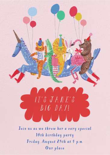 Marvelous Float - Birthday Invitation by Mr. Boddington's Studio