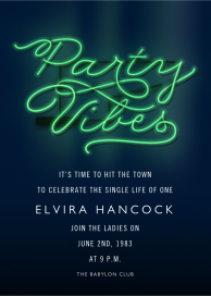 Party Vibes Green Neon Sign by Cheree Berry Paper & Design