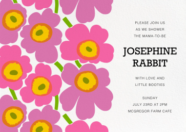 Unikko (Horizontal) - Baby Shower Invitation by Marimekko