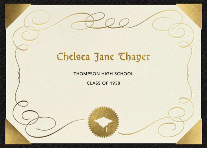 Diploma - Announcement by Paperless Post - Back