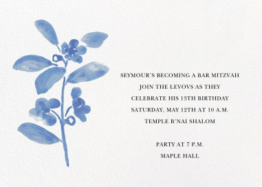 Watercolor Bloom - Bar & Bat Mitzvah Invitation by Linda and Harriett
