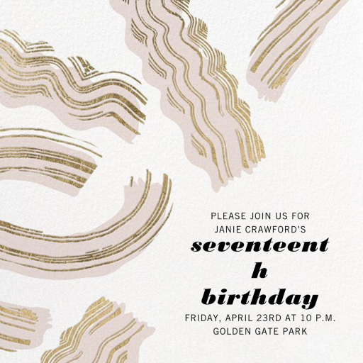 Ilona Stroke (Square) - Birthday Invitation by Kelly Wearstler