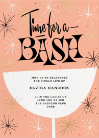 Time for a Bash Cocktail - Bachelorette Party Invitation by Paperless Post