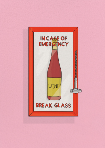 Wine Glass - Greeting Card by Party Mountain