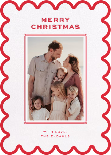 Red Scallop Frame - Christmas Card by Cheree Berry Paper & Design