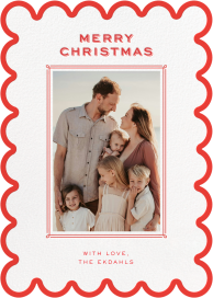 Red Scallop Frame - Holiday Card by Cheree Berry Paper & Design