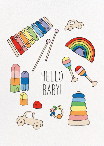 Baby's Playtime - Congratulations Card by Hartland Cards