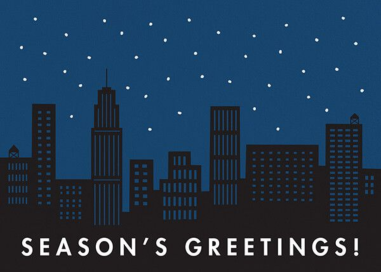 City Snow - Business Holiday Card by The Indigo Bunting