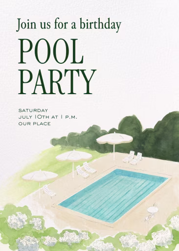 Poolside Fling - Pool Party Invitation by Martha Stewart