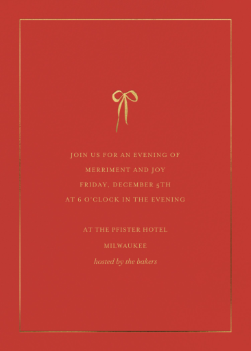 Golden Bow - Party Invitation by Paperless Post