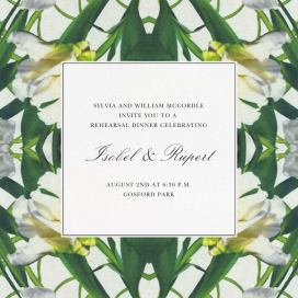 Parrot Tulip - Rehearsal Dinner Invitation by Oscar de la Renta